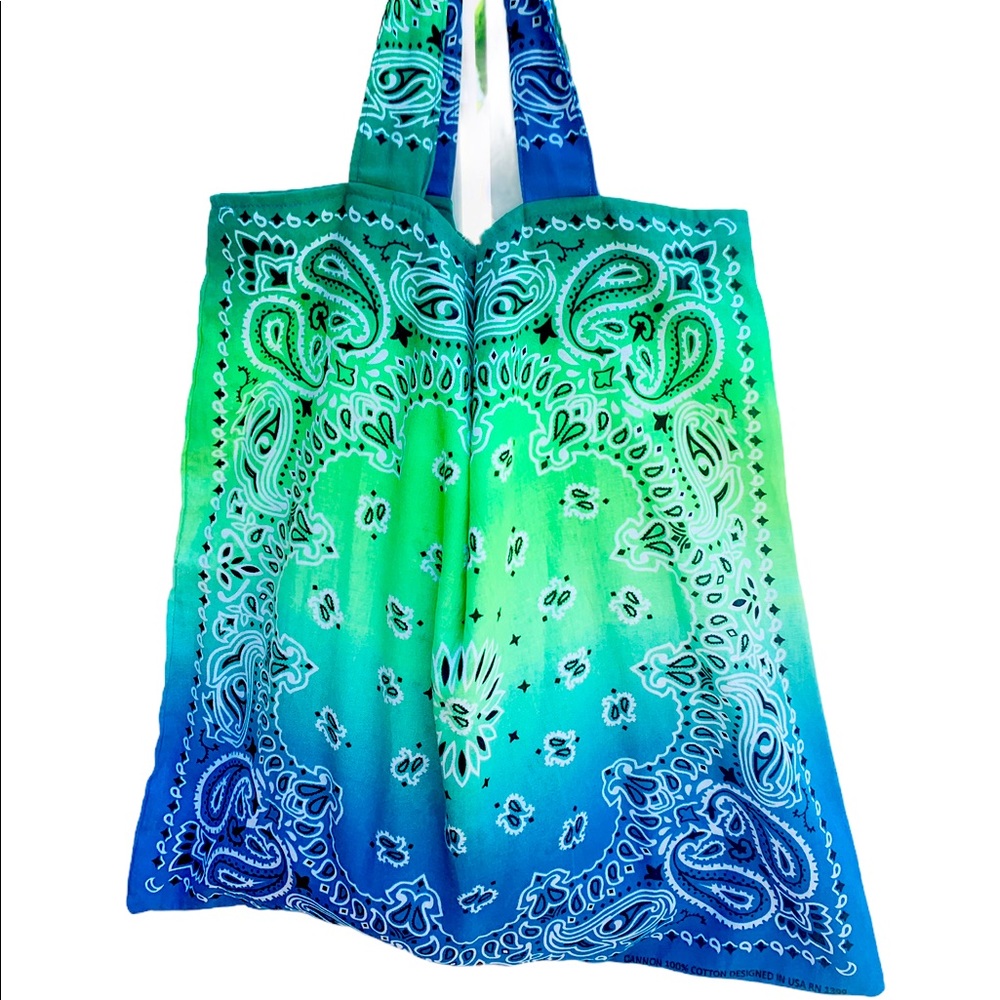 Tie dye bandana beach tote bag